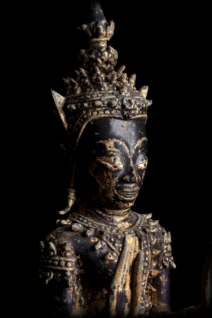 Extremely Rare Late 18C Standing Ayuttaya Thai Buddha # CH071